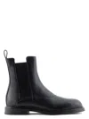 Emporio Armani Elastic Side Panel Flat Sole Boots In Black
