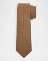 Emporio Armani Men's Bordeaux Micro-jacquard Silk And Wool Tie In Brown