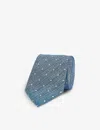 Emporio Armani Mens Carta Da Zucchero Branded-pattern Silk Tie In Carta Da Zucchero