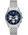 Emporio Armani Men's Chronograph Stainless Steel Bracelet Watch 41mm In Silver-tone