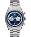 Emporio Armani Men's Chronograph Stainless Steel Bracelet Watch 42mm In Silver