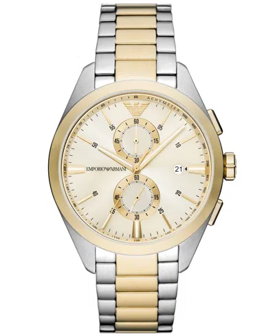 Emporio Armani Official Store Chronograph Two-tone Stainless Steel Watch In No Color