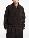 Emporio Armani Cotton Ribbed Bomber Jacket In Black