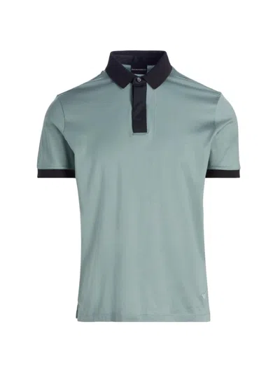 Emporio Armani Short Sleeve Ringer T-shirt In Blue