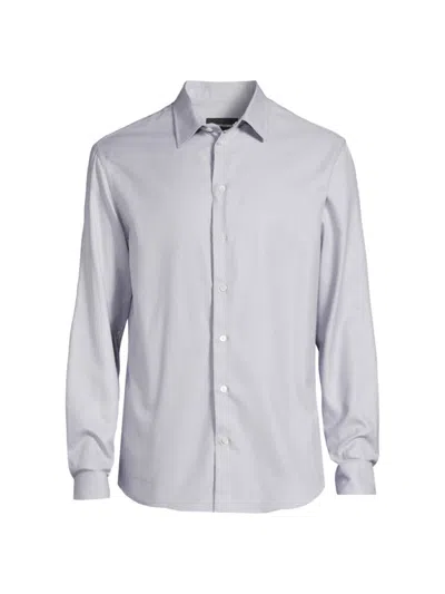 Emporio Armani Men's Cotton Button-front Sportshirt In Gray