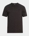 Emporio Armani Cotton Geometric Print T-shirt In Fancy Grey