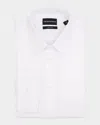 Emporio Armani Micro Chevron Textured New York Fit Shirt In White