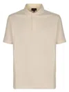 Emporio Armani Logo Cotton Polo Shirt In Panna
