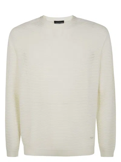 Emporio Armani Men's Cotton Pullover Sweater In Neutral