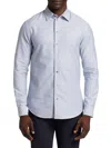 Emporio Armani Cotton Piqué Button-up Shirt In Grey Blue