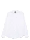 Emporio Armani Cotton Shirt With Button-down Collar And Curved Hem In White