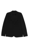 Emporio Armani Navy Blue Cotton Single-breasted Blazer