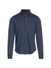 Emporio Armani Men's Cotton Sport Long-sleeve Shirt In Blue