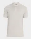 Emporio Armani Men's Cotton Stripe Nehru-collar Polo Shirt