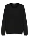 Emporio Armani Wool Blend Crewneck Sweater In Black
