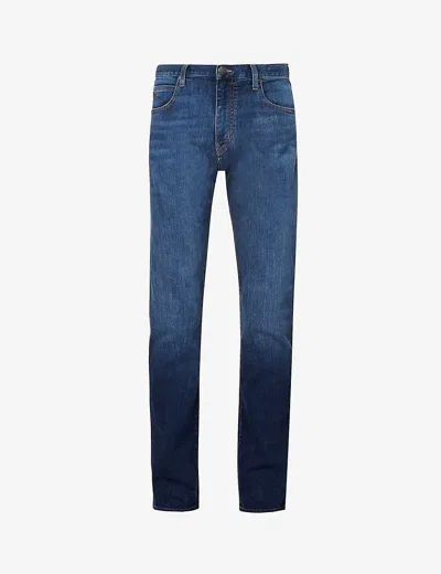 Emporio Armani Mens Denim Blu Md Regular-fit Straight-leg Stretch-denim Jeans