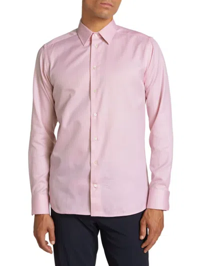 Emporio Armani Diamond Weave Dress Shirt In Pink