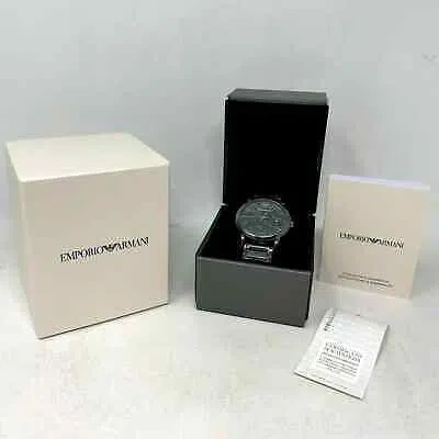 Pre-owned Emporio Armani Men's  Ar11155 Luigi Analog Display Quartz Grey Watch In Gray