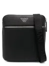 Emporio Armani Men's Faux Leather Crossbody Bag In Black