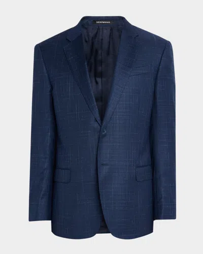 Emporio Armani Men's G Line Melange Notch Lapel Sport Coat In Blue