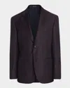 Emporio Armani Men's G Line Super 130s Wool Maxi-birdseye Sport Coat In Burgundy