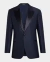 Emporio Armani Men's Geo Jacquard Dinner Jacket In Medium Blue