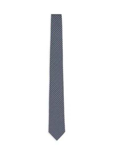 Emporio Armani Cravatta Jacquard Optical Blu Navy In Blue