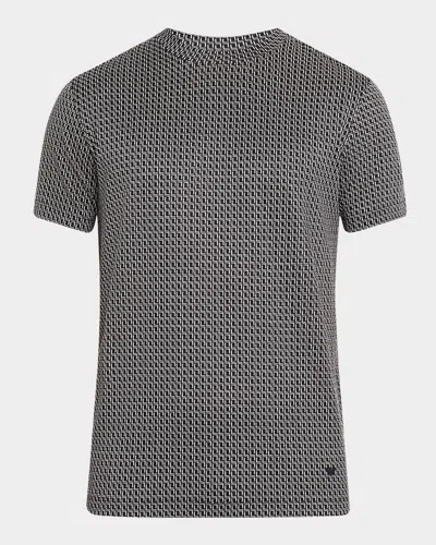 Emporio Armani Men's Geometric Crewneck T-shirt In Navy
