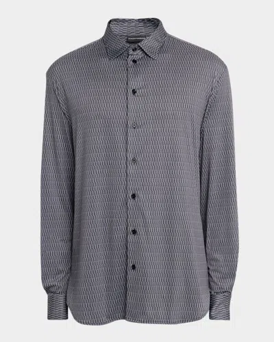 Emporio Armani Men's Geometric Stretch Sport Shirt In Multi