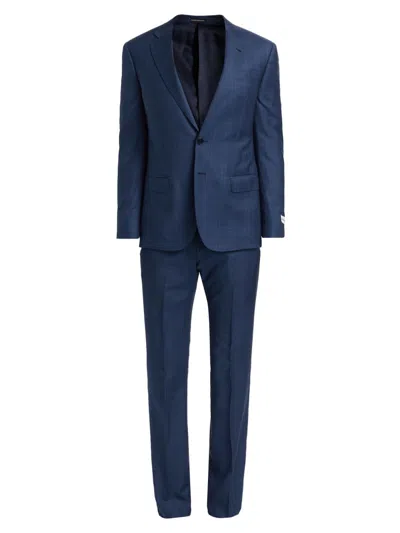 Emporio Armani Men's Glen Check Virgin Wool Single-breasted Suit In Dark Blue