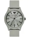 Emporio Armani Men's Gray Tide Ocean Material Strap Watch 45mm In Gray