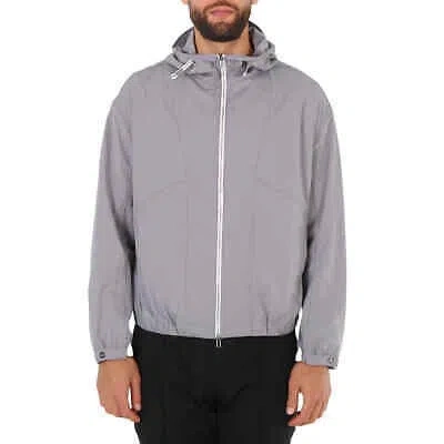 Pre-owned Emporio Armani Men's Grey Zip-up Hooded Shell Jacket In Gray