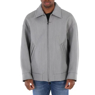 Emporio Armani Men's Grigio Zip-up Blouson Jacket In Gray