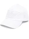 Emporio Armani Logo Embroidered Cotton Baseball Cap In White