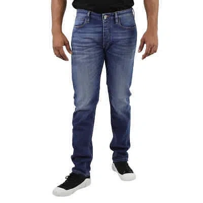 Pre-owned Emporio Armani Men's J75 Slim-fit Denim Jeans In Blue