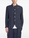 Emporio Armani Twill Jacket Button Detailing In Blue