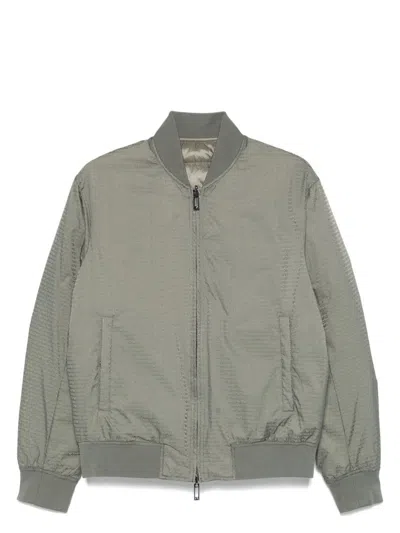 EMPORIO ARMANI MEN'S JACQUARD NYLON BOMBER JACKET