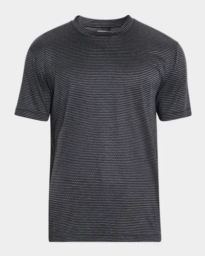 Emporio Armani Men's Jersey Jacquard Crewneck T-shirt In Black