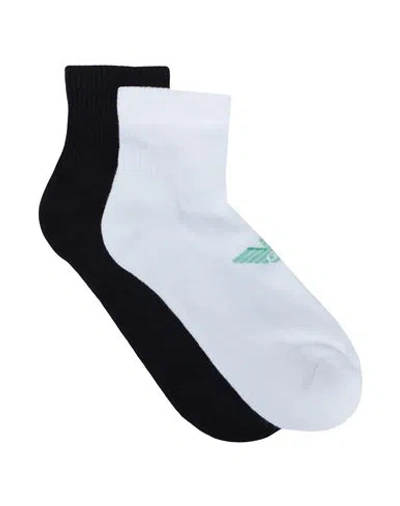 Emporio Armani Men's Knit Ankle Soc Man Socks & Hosiery White Size Onesize Cotton, Polyamide, Elasta In Multi