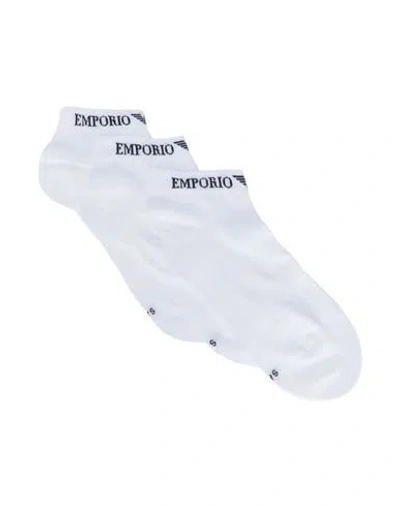 Emporio Armani Men's Knit Sneaker S Man Socks & Hosiery White Size S/m Cotton, Polyamide, Elastane