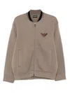 Emporio Armani Eagle-embellished Zip-up Jacket In Gray