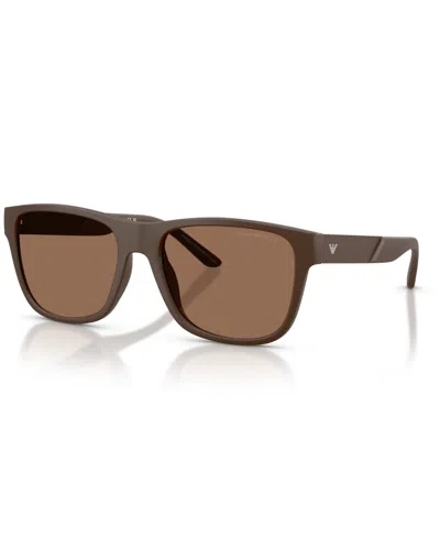 Emporio Armani Men's Large Sunglasses, Ea4243 In Matte Brown