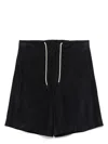 Emporio Armani Dark Blue Suede Bermuda Shorts