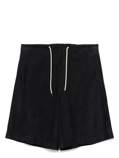 EMPORIO ARMANI MEN'S LEATHER BERMUDA SHORTS