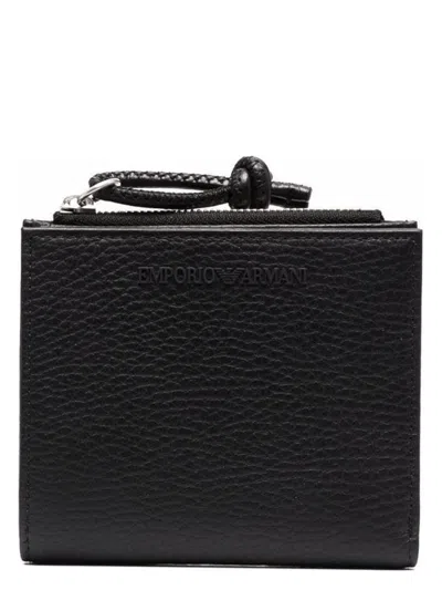 Emporio Armani Men's Leather Credit Card Case In Black