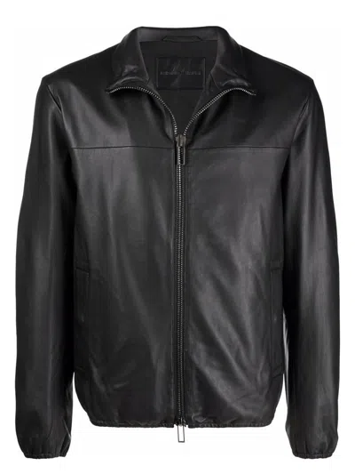 EMPORIO ARMANI MEN'S LEATHER JACKET