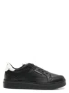 Emporio Armani Hammered-leather Sneakers In Black