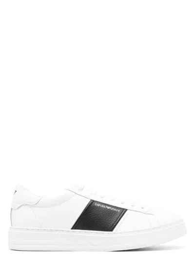 EMPORIO ARMANI MEN'S LEATHER SNEAKERS