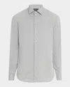 Emporio Armani Men's Linen And Cotton Diamond-print Sport Shirt