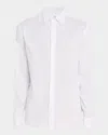 Emporio Armani Men's Linen And Cotton Sport Shirt In White